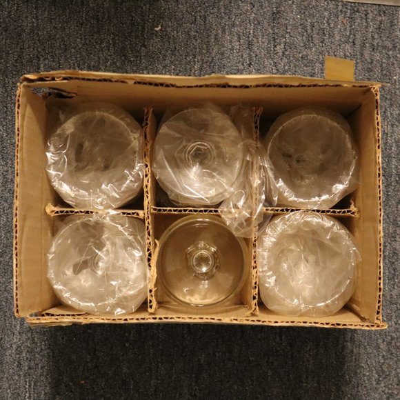 Durobor Concorde Box of Six 8 1/2 Oz. Dinner Glasses - Made In Belgium - Vintage - Picture 3 of 5